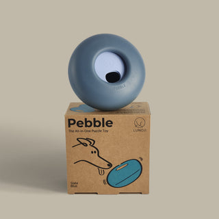 Slate Blue Pebble Slow Feeder Dog Toy Bundle