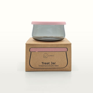 Pink Tinted Glass Treat Jar with Packaging Lunoji
