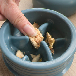 Dry treat in Blue Pebble Slow feeder Toy